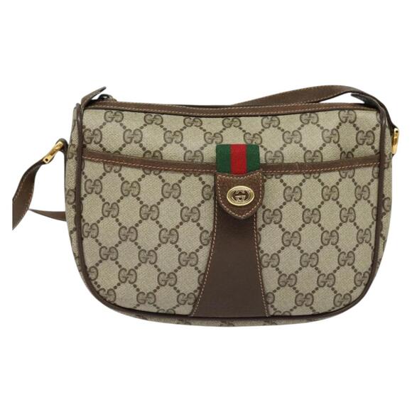 GUCCI GG Supreme Web Sherry Line Shoulder Bag Pvc Beige 89 02 032 - Picture 2 of 16